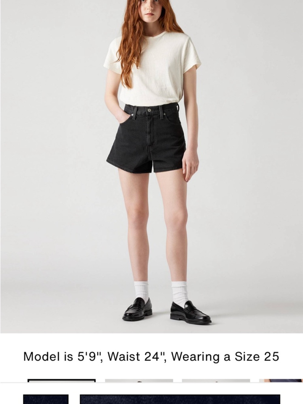 Levi's Black High-Waist Denim Shorts